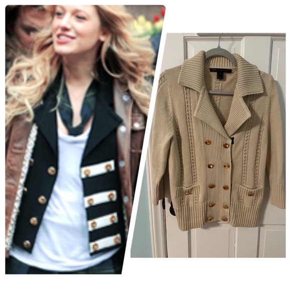 ALT ASO Serena Van Der Woodson Cream Double-Breasted Cardigan - Picture 1 of 10